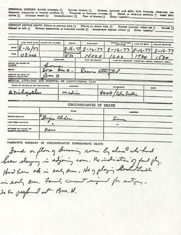 Elvis death autopsy report page 2